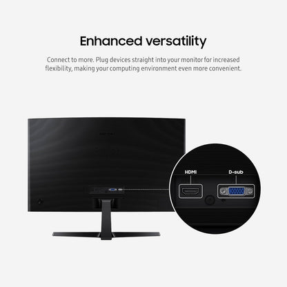 Samsung 24" Essential S3 (S36GD) Series FHD 1800R Curved Computer Monitor, 100Hz, Game Mode, Advanced Eye Comfort, HDMI and D-sub Ports, LS24D366GANXZA