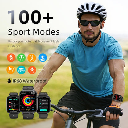 Smartwatch für Herren Damen, für Android und iPhone, 1,83" HD Touchscreen Smartwatch mit Anruf-/Wählfunktion, 112+ Sportmodi IP68 Fitness Tracker, Fitnessuhr mit Schlaf-/Schritt-/Aktivitäts-/Herzfrequenzüberwachung