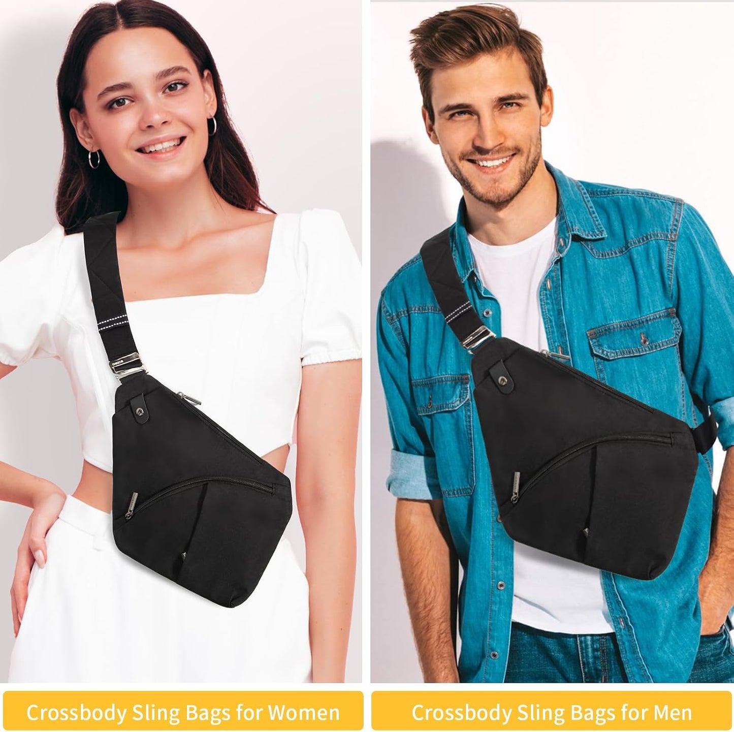 Wasserdichter Anti-Diebstahl Schulter Rucksack Sling Brust Crossbody Bag Abdeckpack Rucksack Fahrrad Sport (B13-007 Schwarz-linke Hand)