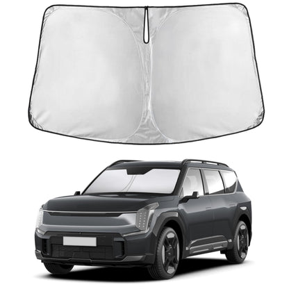 EcoNour Car Windshield Sunshade | Blocks 99% Heat & Keeps Interior Cool | Universal Fits Cars, SUVs, Trucks | Automotive Sun Screen, Visor & Car Accessories for Summer | Medium (64x32 Inches)