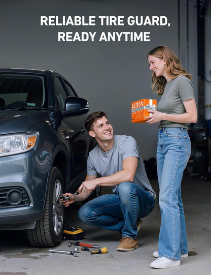 AstroAI Tire Inflator Portable Air Compressor Tire Air Pump for Car Tires - Car Accessories, 12V DC Auto Pump with Digital Pressure Gauge, Emergency LED Light for Bicycle, Balloons, Yellow