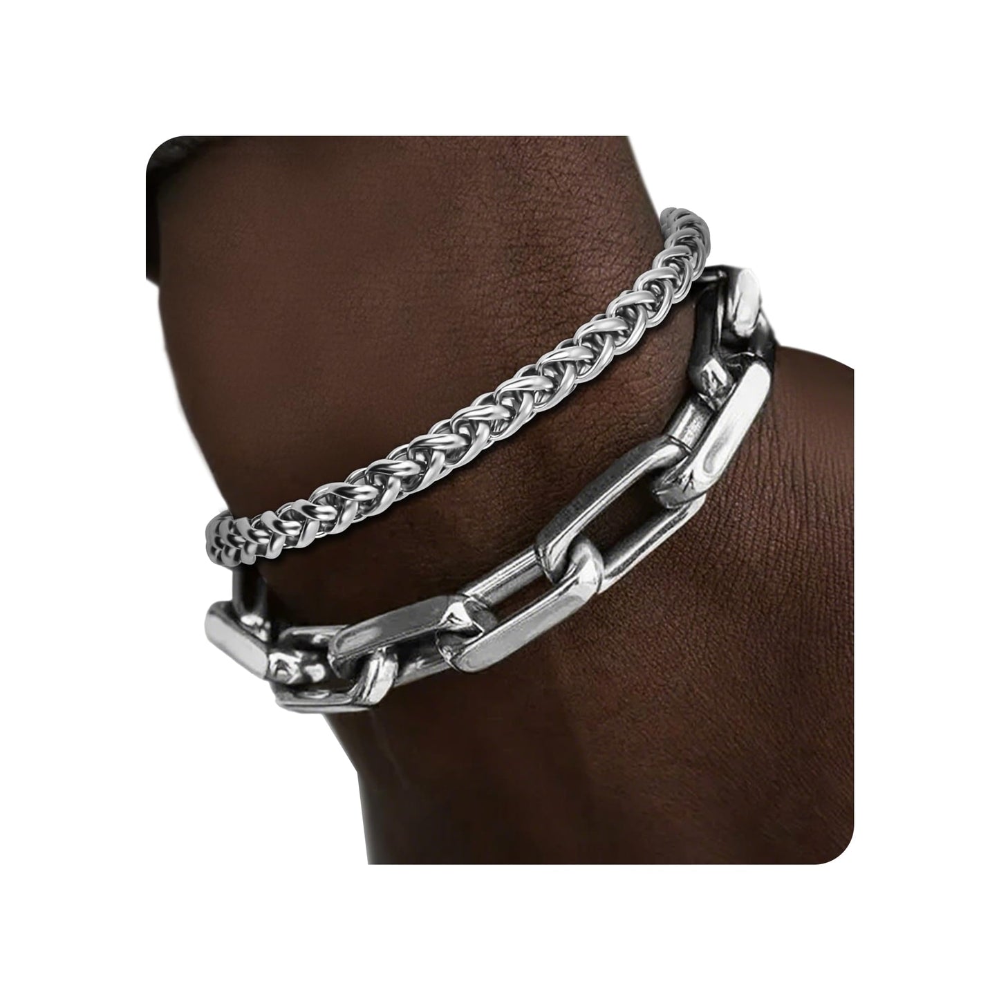 9.0 InchesSilver Paperclip & Dragon Bone