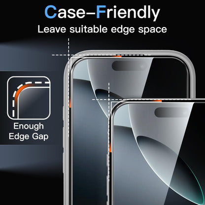 JETech Displayschutzfolie für iPhone 16 6,1 Zoll, gehärtetes Glas mit einfachem Installationstool, Case-Friendly, HD Klar, 3 Stück