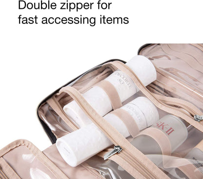 BAGSMART Kulturbeutel Reise-Organizer mit Aufhängehaken, wasserdichte Make-up-Kosmetiktasche für Zubehör, Shampoo, Standardbehälter, Toilettenartikel