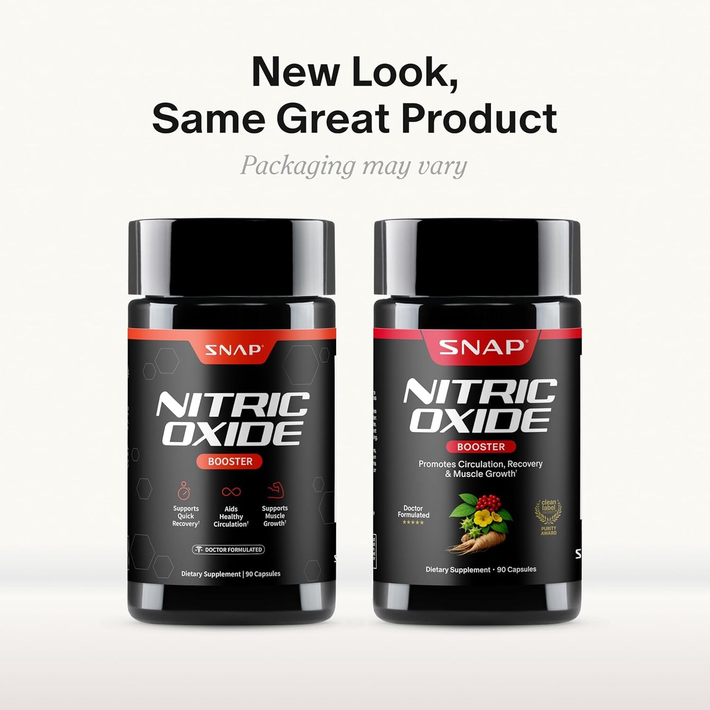 SNAP Supplements Nitric Oxide Booster, Performance Formula for Stamina & Endurance, 90 Count