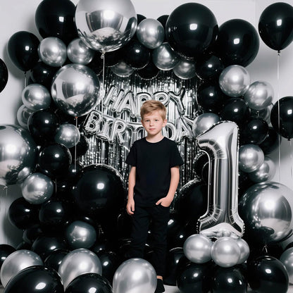 110pcs Black Balloon 12 inch, Black Latex Balloons for Birthday Party Baby Shower Wedding