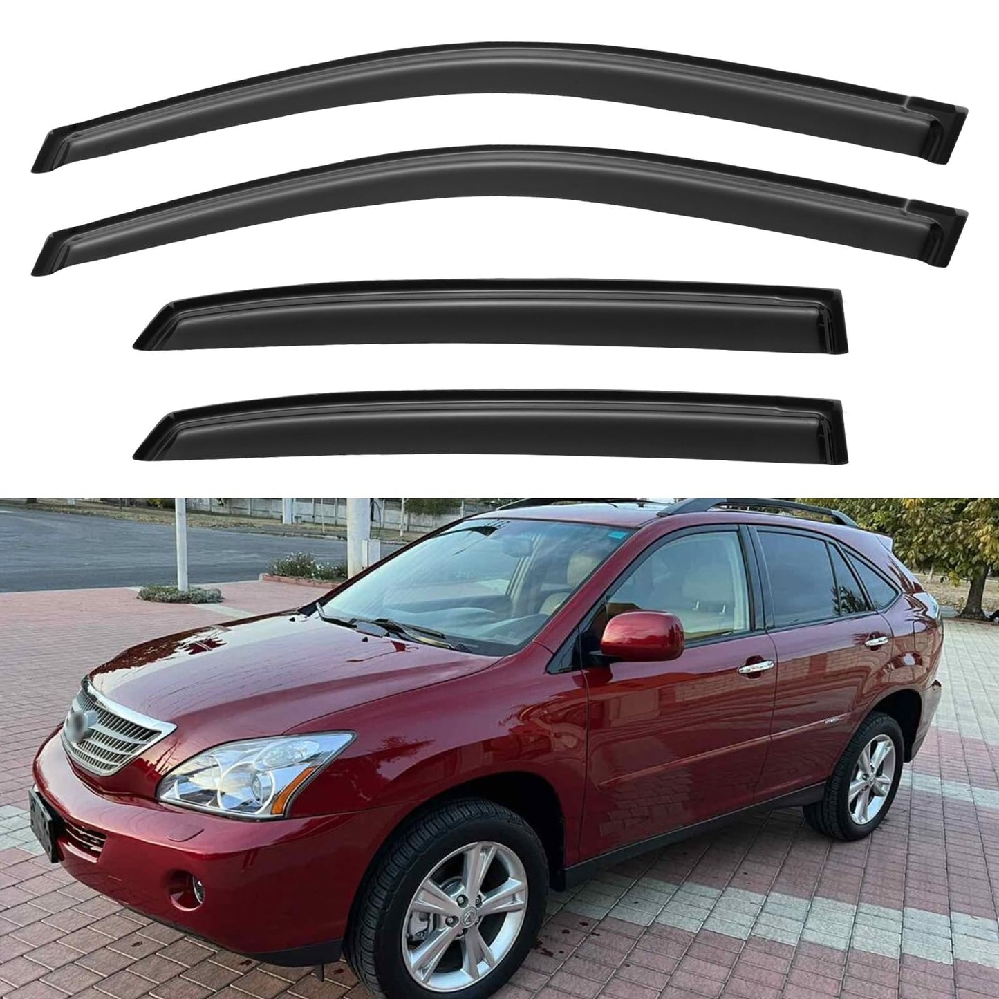 Window Visors Rain Guards for 2015-2026 Ford F150 SuperCrew & 2017-2026 F-150 Raptor F250 F350 F450 F550 Super Duty Crew Cab, Out-Channel Window Vent Deflectors Visors Shades Protectors