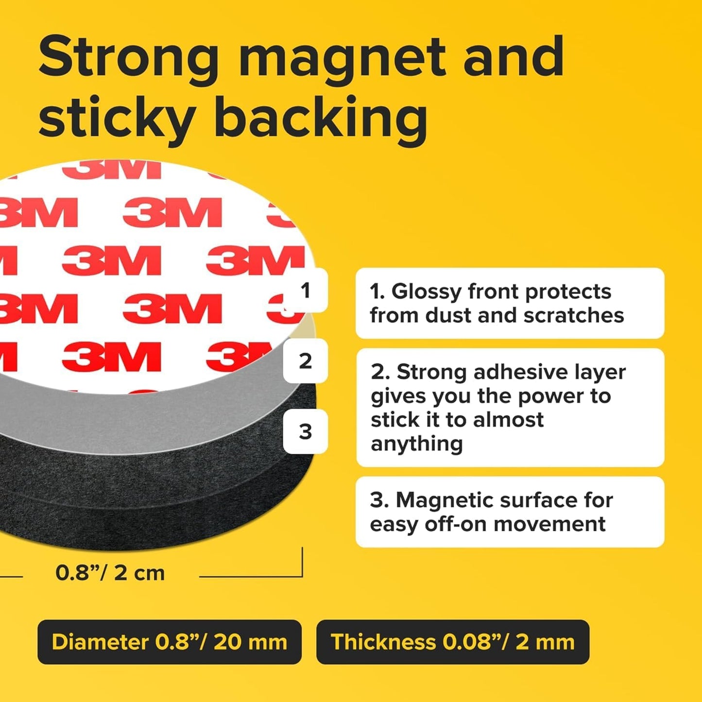 Runde, flexible Magnete mit Klebefläche – (120 Stk. 2x0,2cm) Magnetpunkte für Whiteboard, Kühlschrank – Sticker für Planung und Organisation – Ein Muss für Lehrer – Unterrichtsmaterial