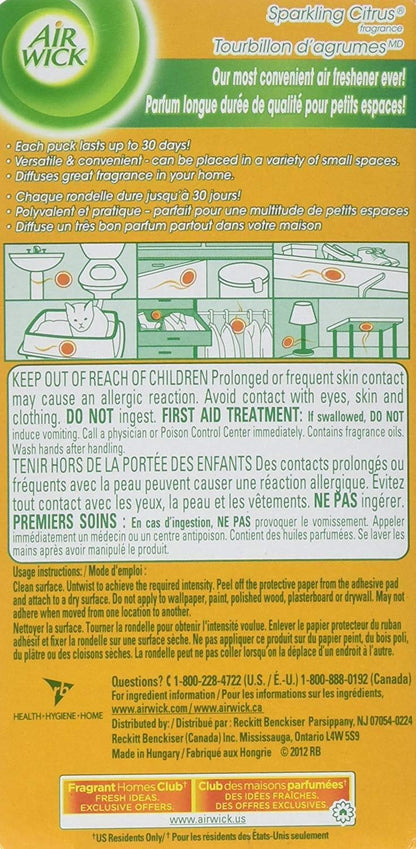 Airwick Stick Ups Air Freshener, Sparkling Citrus,Small Space Odor Eliminator, 2 Count