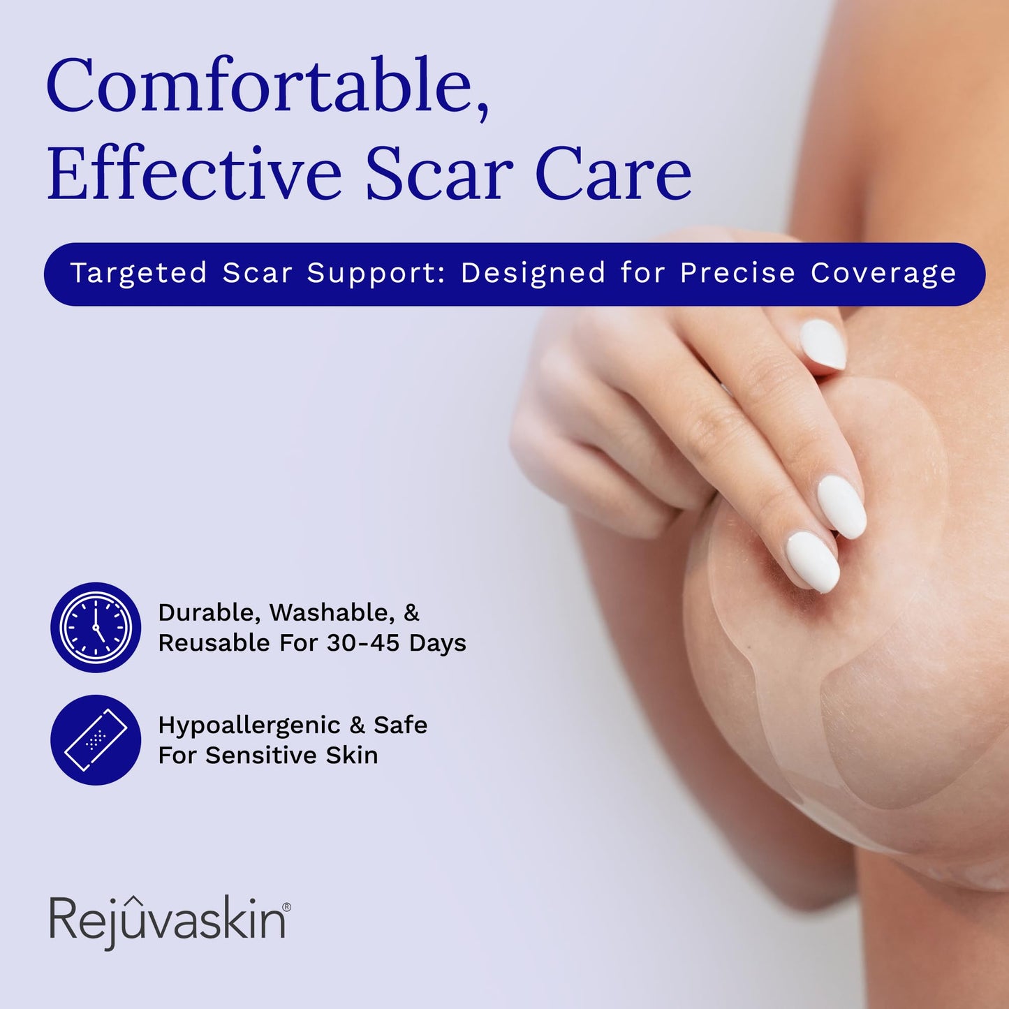 Rejuvaskin Scar Heal Kit for Breast Scars, Soften, Flatten, Reduce and Recover, Silicone Sheeting, RejuvaSil Gel & Medical Tape, Breast Anchor Pair