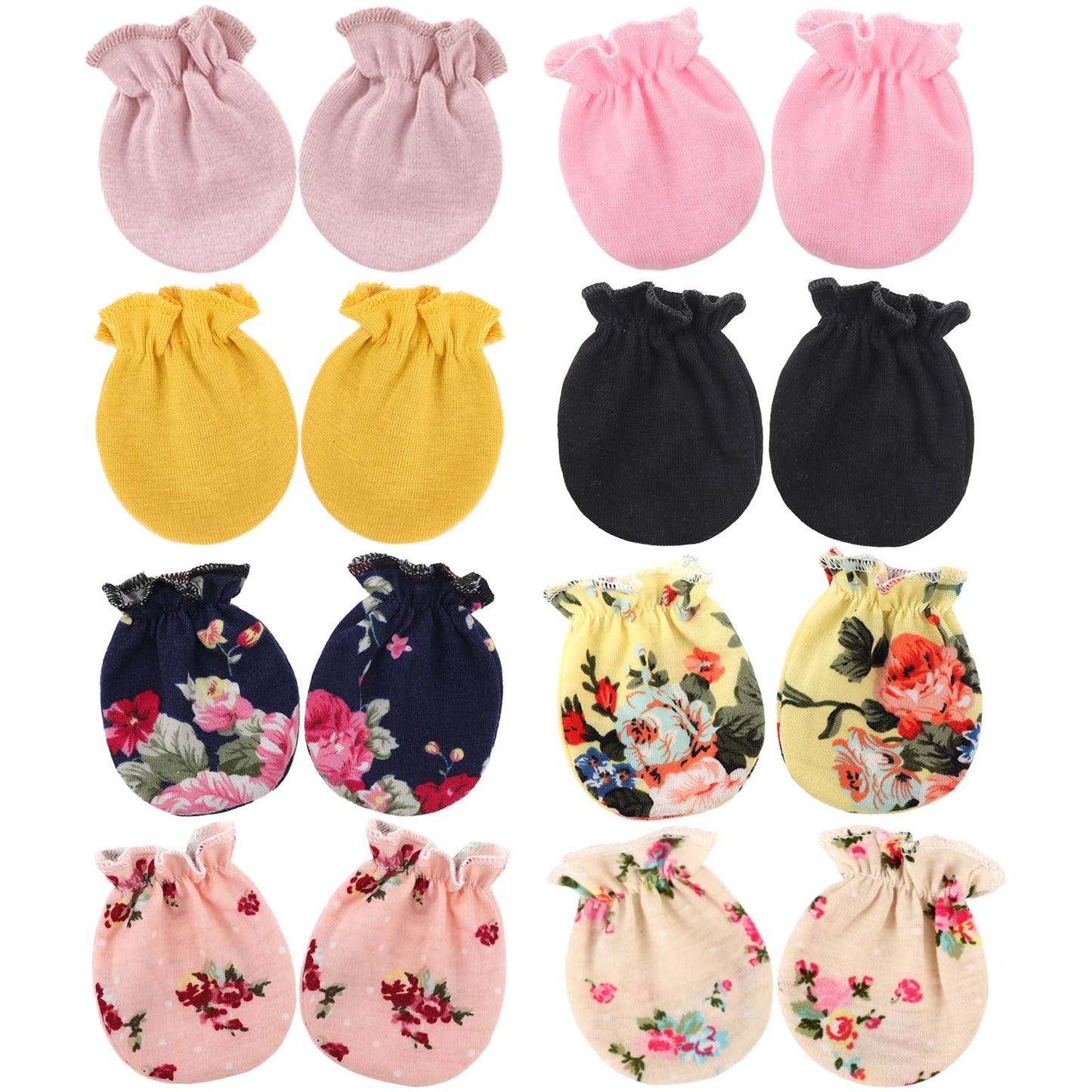 8 Pairs: Print+solid Color a