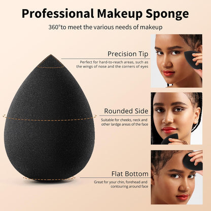 BEAKEY Make-up-Schwamm-Set, 5 Stück, mikroporös, geringe Absorption, weiche, latexfreie Foundation-Beauty-Schwämme und -Blender für Puder-Creme