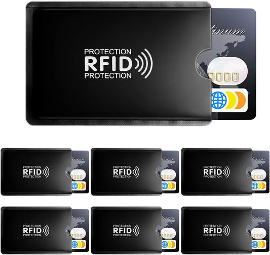 Credit Card Protector, 20 Pcs RFID Blocking Sleeves, Identity Card Protector for Credit Card, Debit Card, Metro Card, Passport, Black, 9,2 x 6.2cm
