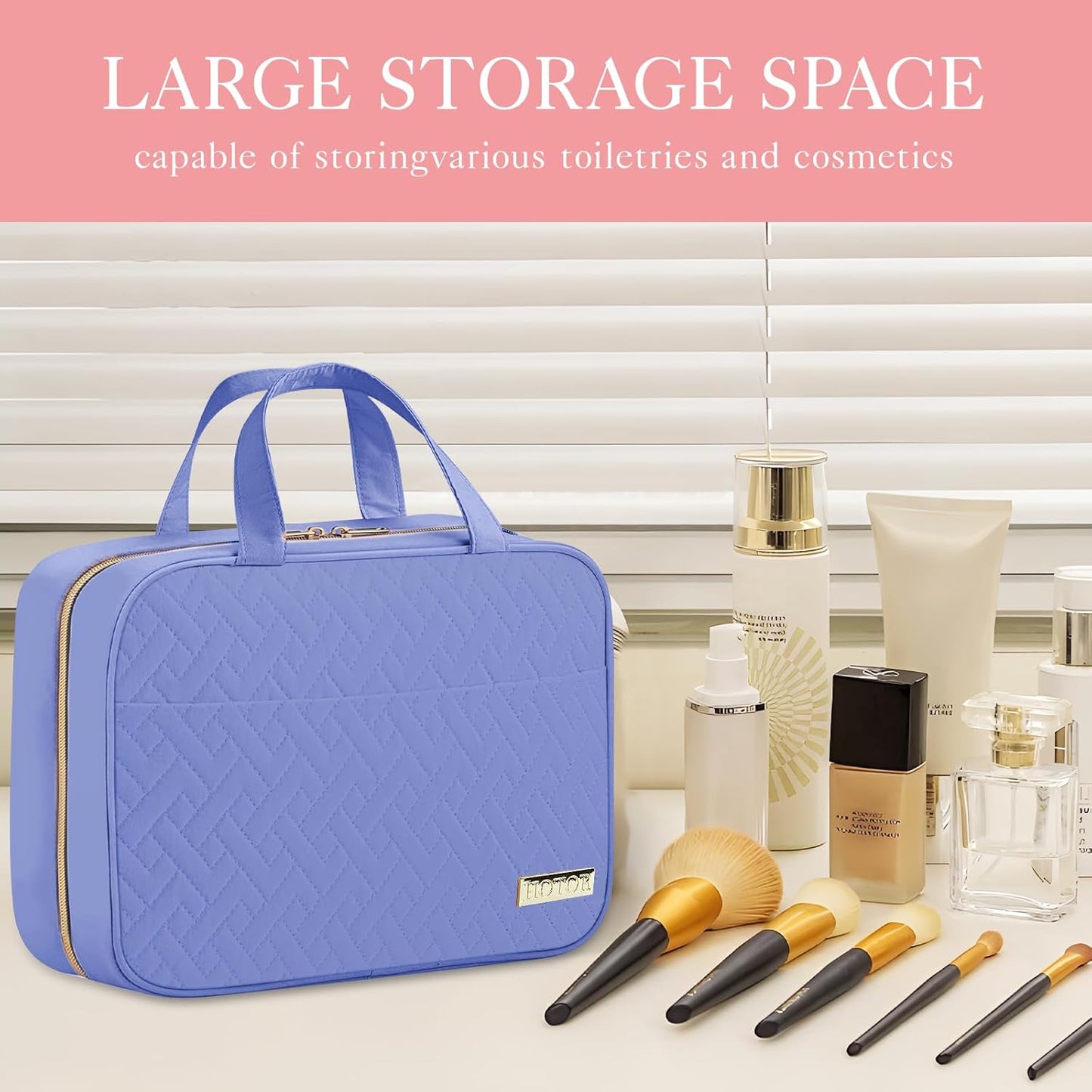 HOTOR Kulturtasche für Reisen - Kulturtasche mit Aufhängehaken für Damen & Herren, Kosmetiktasche/Großes Fach, Wasserdicht für Reiseaccessoires, Reiseutensilien, Klein, Schwarz