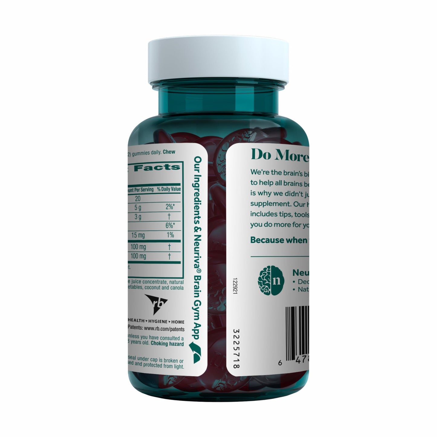 NEURIVA Plus Brain Supplements for Memory and Focus, Clinically Tested Nootropics Neurofactor and Phosphatidylserine with Vitamin B12, Vitamin B6, 50 Count Strawberry Gummies (Pack of 12)