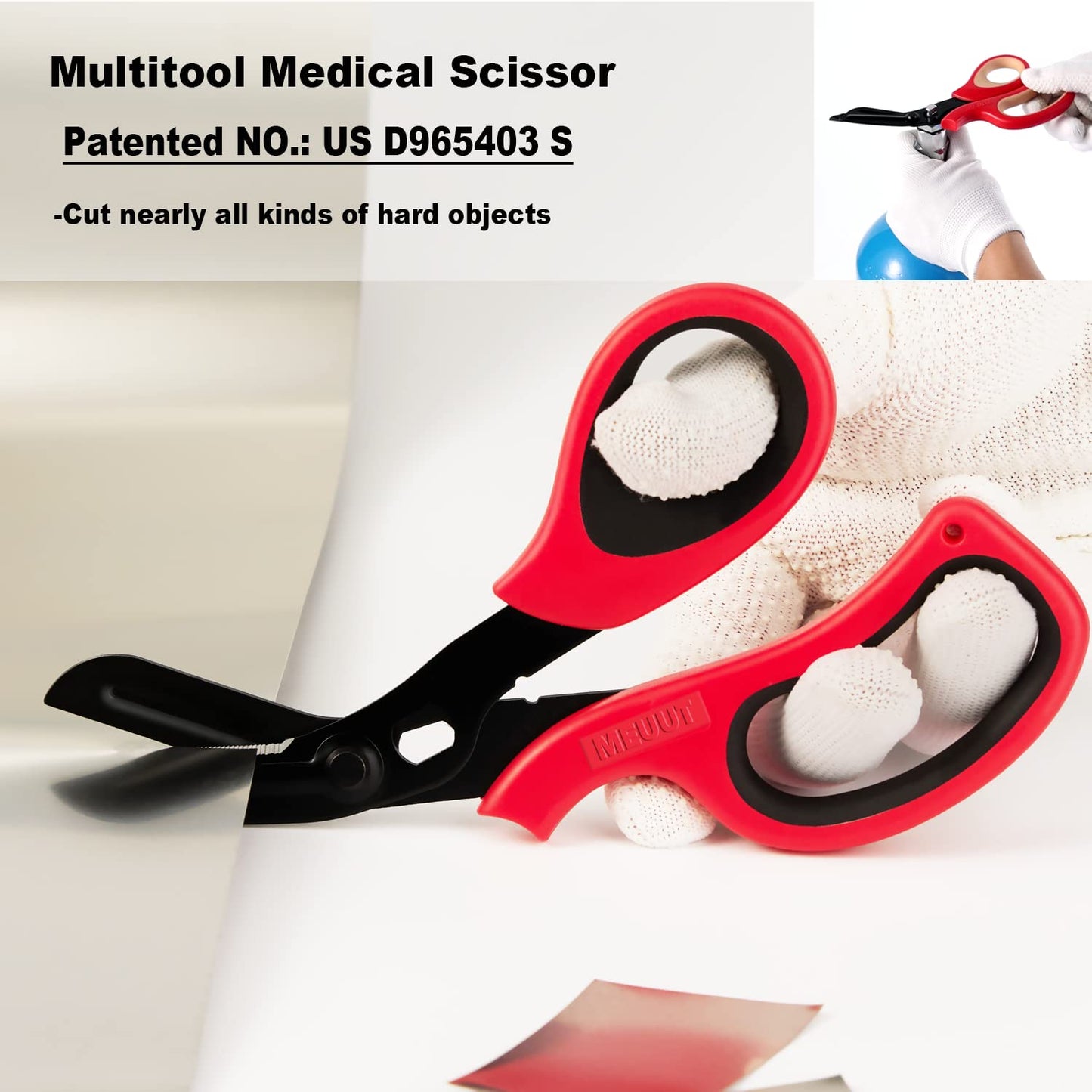 MEUUT 2 Pack Medical Scissors Trauma Shears for Left and Right Hand -Patented Bandage Scissors All Purpose with Non-Stick Blades, Surgical Grade Shears Stainless Steel EMT Scissors for Nurses EMT