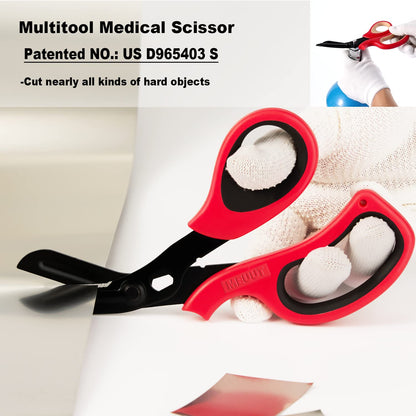 MEUUT 2 Pack Medical Scissors Trauma Shears for Left and Right Hand -Patented Bandage Scissors All Purpose with Non-Stick Blades, Surgical Grade Shears Stainless Steel EMT Scissors for Nurses EMT
