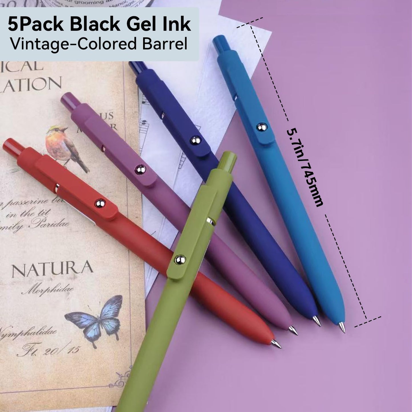 ACEES Gel Pens, 6 Pcs 0.5mm Fine Point Black Ink Pen With Smooth Writing, Office Desk Accessories, Writing Supplies Gifts for Men Women, Quick Dry Pens Ballpoint For Journaling, Black/Gray/White