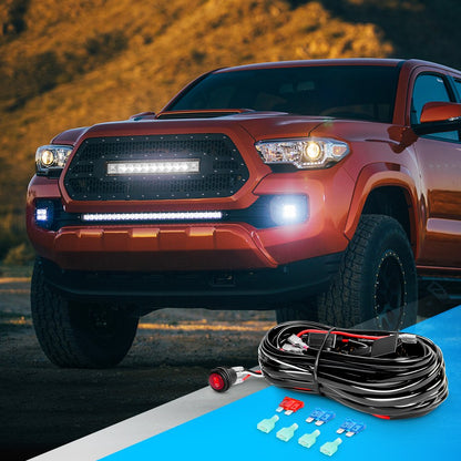 Nilight - NI -WA 06 LED Light Bar Wiring Harness Kit - 2 Leads 12V On Off Switch Power Relay Blade Fuse for Off Road Lights LED Work Light, 2 Years Warranty