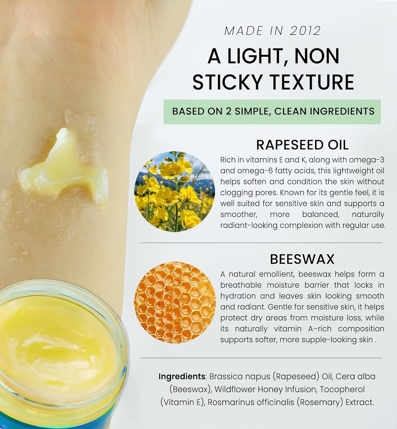 Beeseline Original - 100% Natural & Hypoallergenic Alternative to Petroleum Jelly - Lips, Hands, Baby, Makeup Remover and More (4 oz)