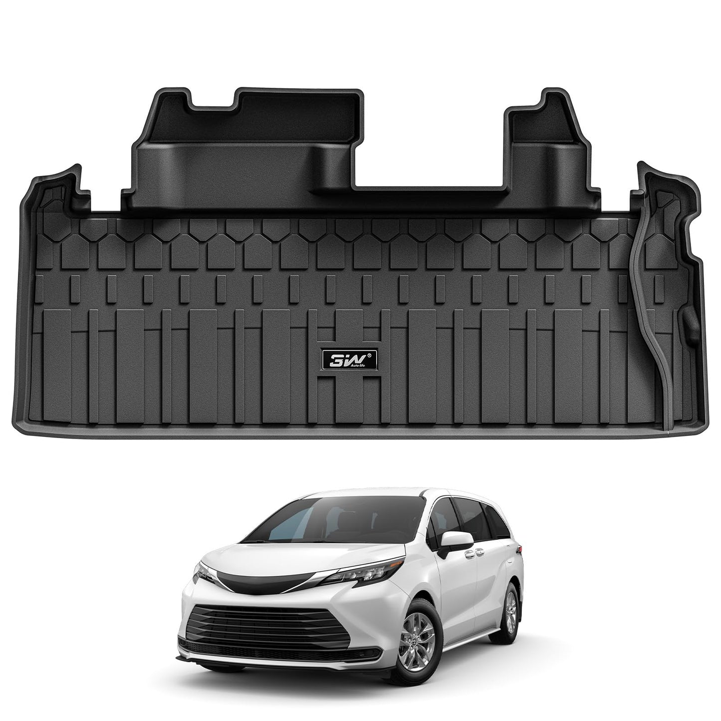 3W Floor Mats for Toyota Tacoma 2024 2025 2026 Double Cab Auto Tran(Not Fit Hybrid & XtraCab), TPE All Weather Custom Fit Floor Liner for Tacoma TRD/SR/SR5/limited Car Liners.