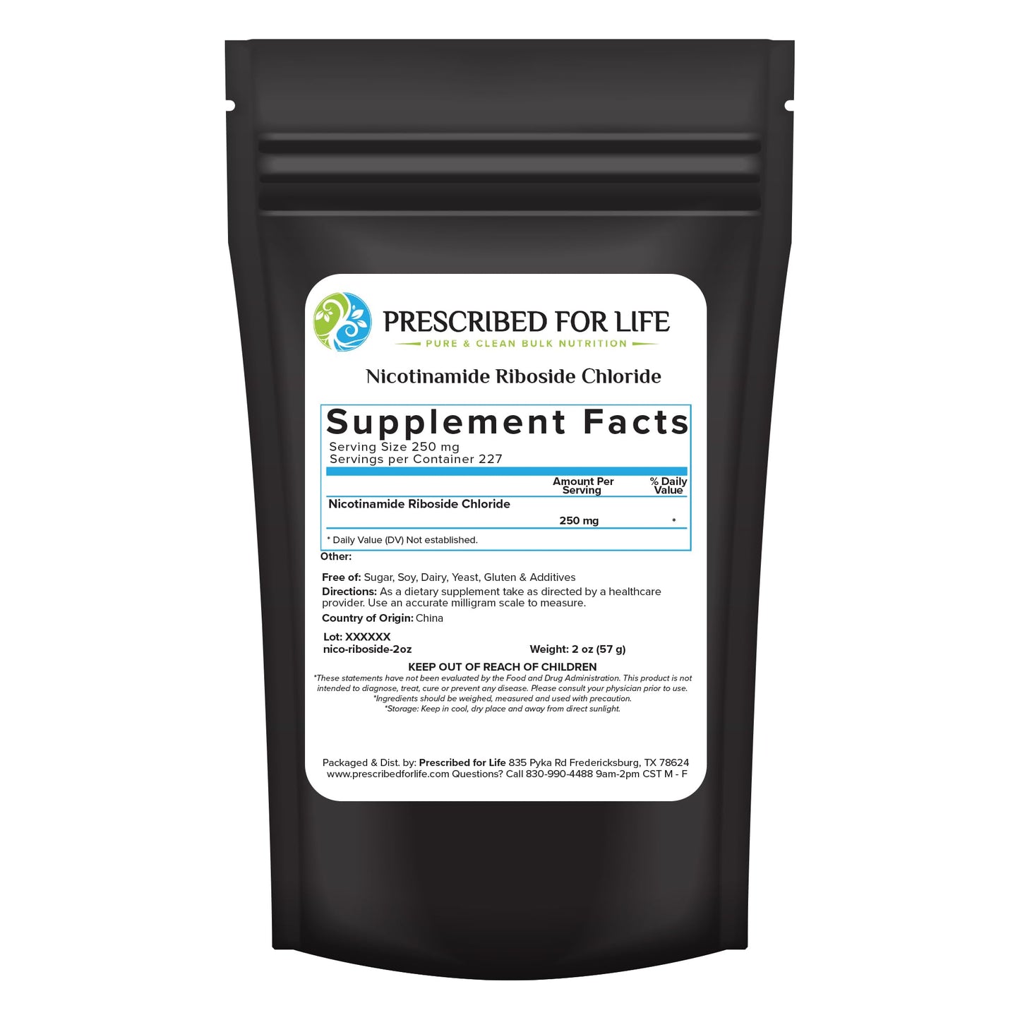 Prescribed For Life Nicotinamide Riboside Powder, Form of Vitamin B3, Vegan & Non GMO (1 kg / 2.2 lb)