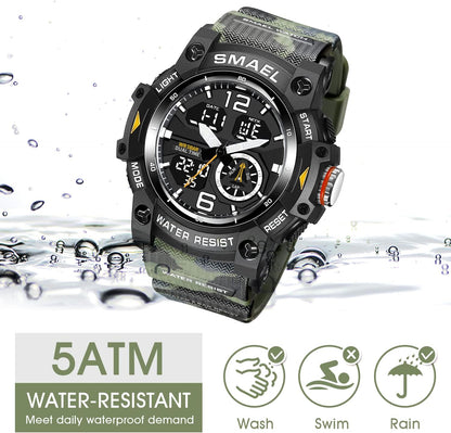 Herren Digitaluhr, Sportuhren für Männer Outdoor Militär Digital Analog Stoppuhr Wasserdicht Multifunktionale Armbanduhr