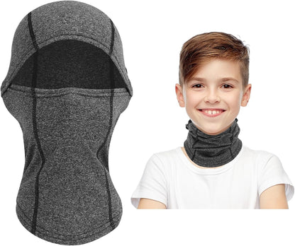 Kinder Sturmhaube Skimaske Kinder Schal Kinder Fleece Nackenwärmer Kälteschutz Gesichtsmaske für Jungen Mädchen Schwarz