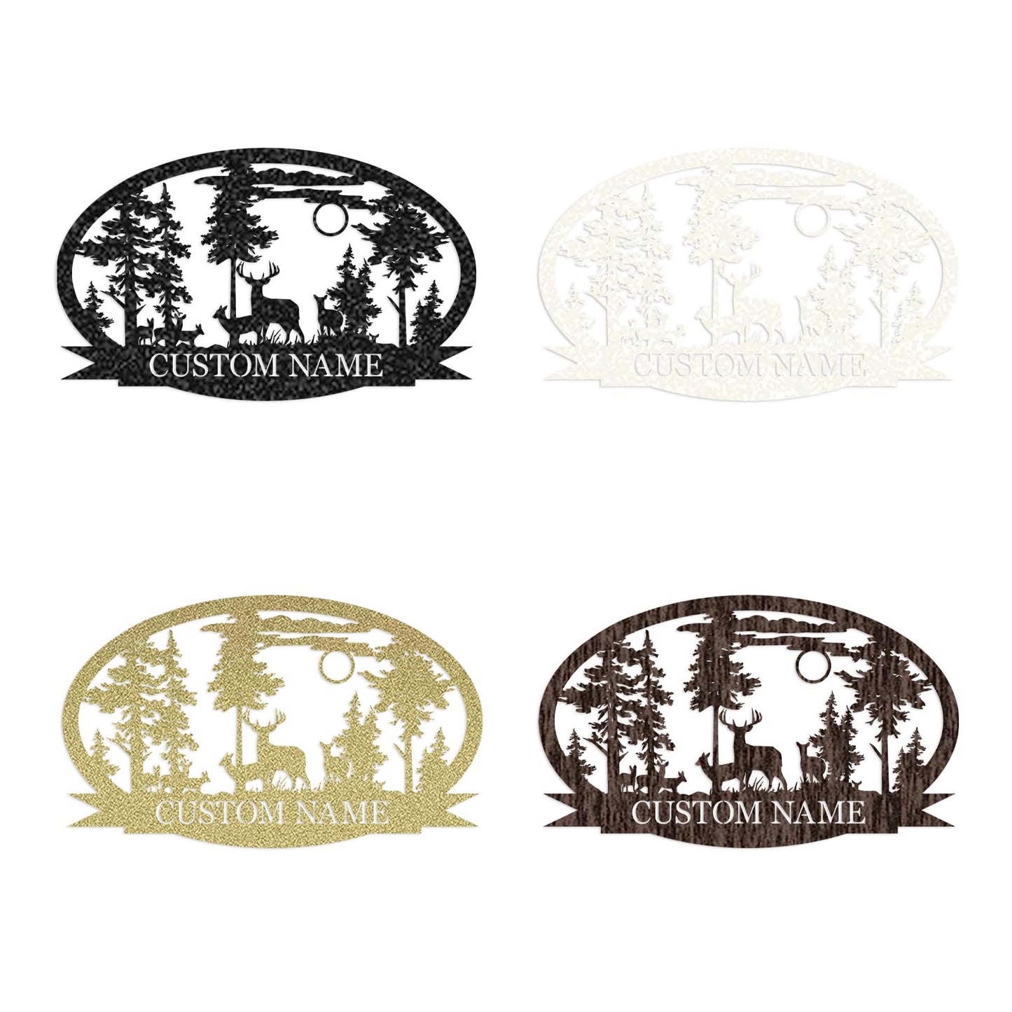 Personalisiertes Hirsch Metallschild für die Hütte | Individuelles Metallschild | Personalisierte Campingschilder | Hirschjäger-Geschenk | Individuelle Metallschilder für draußen | Individuelles Familiennamenschild | Hüttendekoration | Veranda-Schild