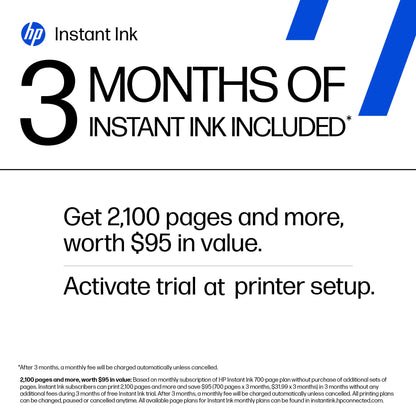 HP DeskJet 2855e kabelloser All-in-One Farb-Tintenstrahldrucker, Scanner, Kopierer, ideal für zu Hause, 3 Monate Instant Ink inklusive, Single-Band Wi-Fi Konnektivität (588S5A)