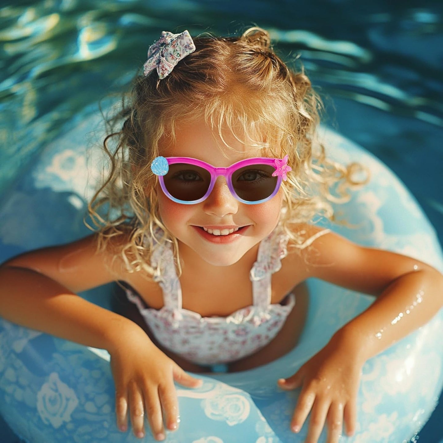 PinkSheep Sonnenbrille für Mädchen, polarisierte Sonnenbrille für Babys und Kinder mit Etui, Einhorn, Oval, Katzen, Herzbrillen, UV400-Schutz