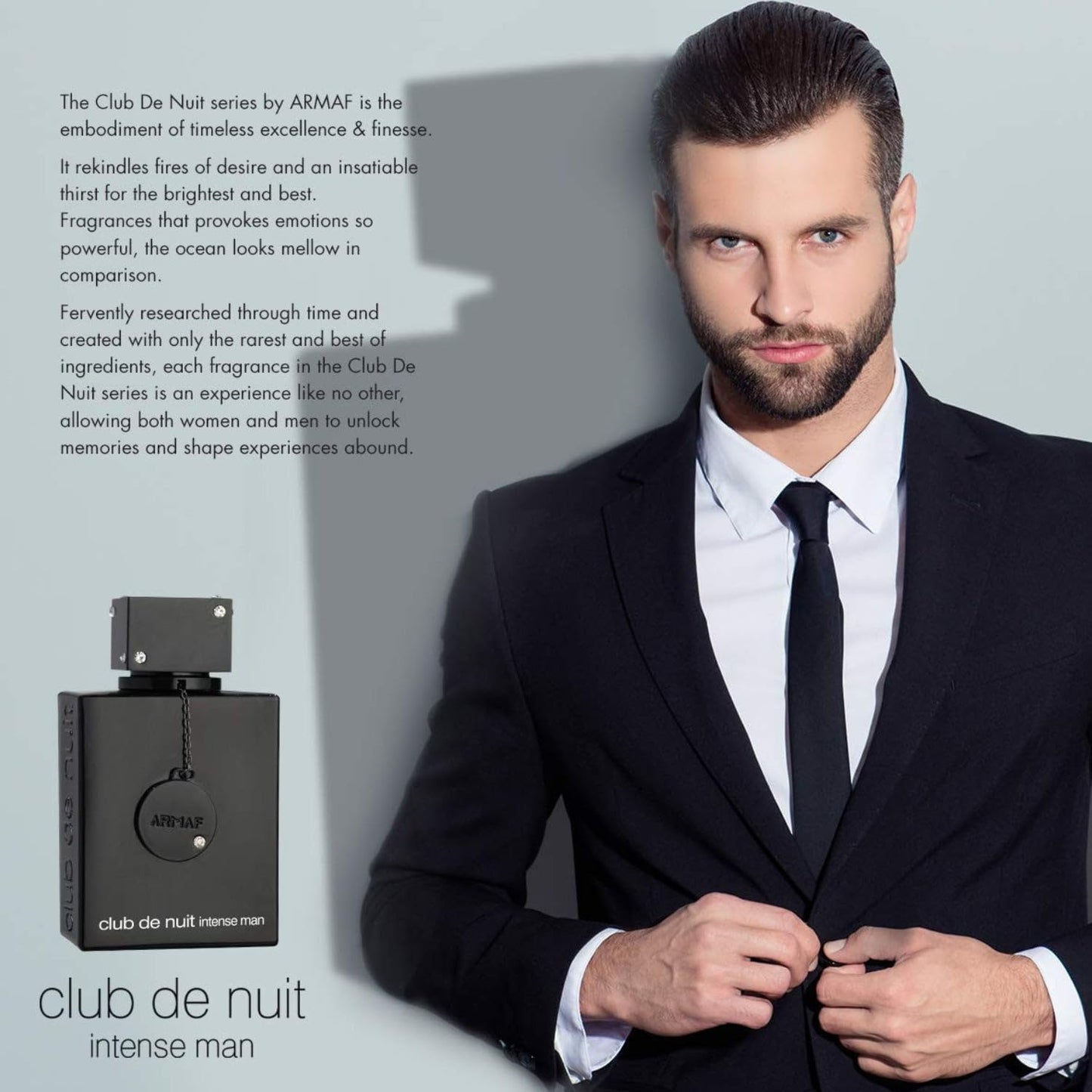 ARMAF S Club De Nuit Intense for Men Eau De Toilette Spray, 3.4 onzas, negro, 106 ml / 3.6 oz (31470)