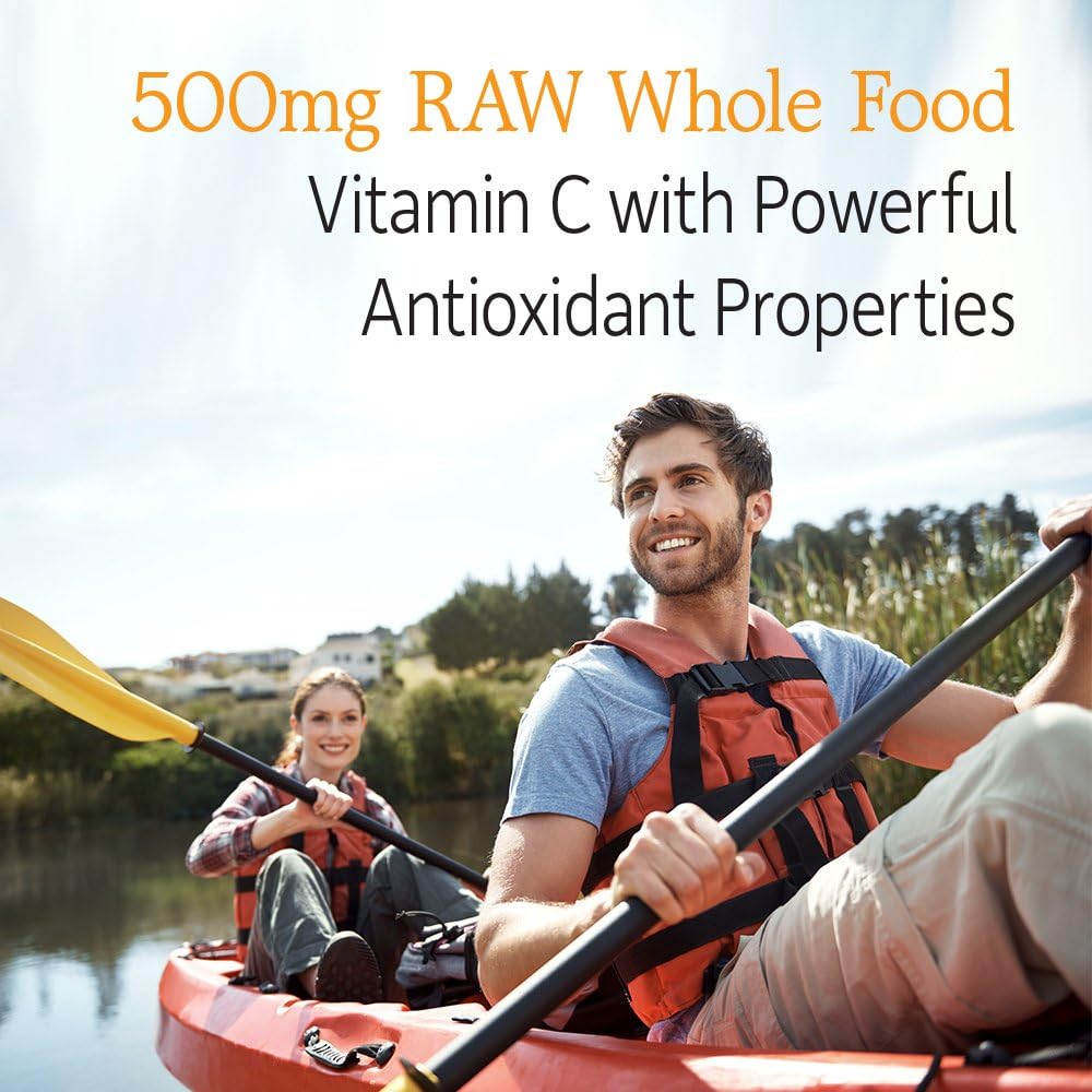 Garden of Life Vitamin Code Raw Vitamin-C, 500mg Whole Food VIT-C Capsules + Fruit & Veggie Blend & Probiotics, Supplements for Adults, Vegan, Gluten Free, 120 Capsules, (Pack of 6)
