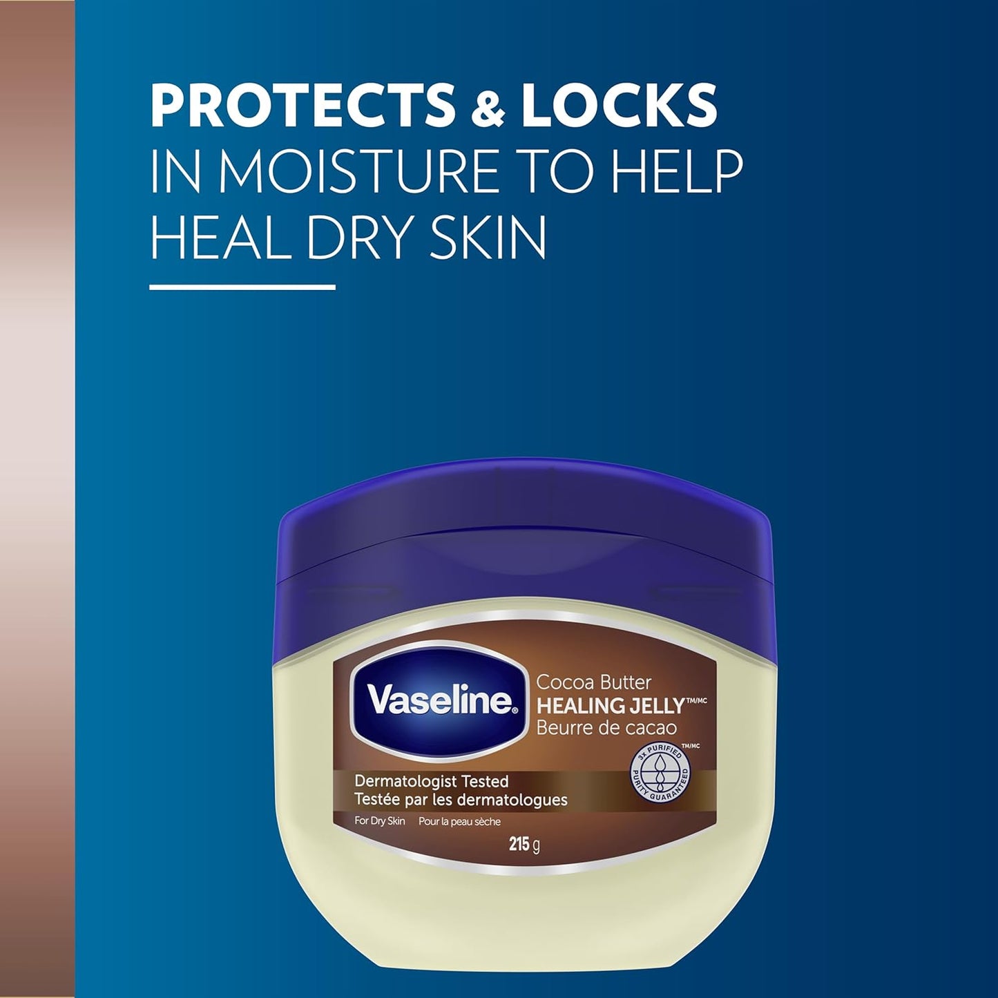 Vaseline Healing Jelly für trockene Haut Kakao Butter mit dreifach gereinigter Vaseline 215 g