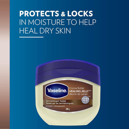 Vaseline Healing Jelly für trockene Haut Kakao Butter mit dreifach gereinigter Vaseline 215 g