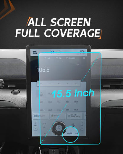 Matte Anti-Glare Displayschutzfolie für Ford Mustang MachE Zubehör 2023 2024 2025 Mach E/Expedition/F-150 Lightning Zubehör Displayabdeckung 15,5" Matt Blendschutz Gehärtetes Glas