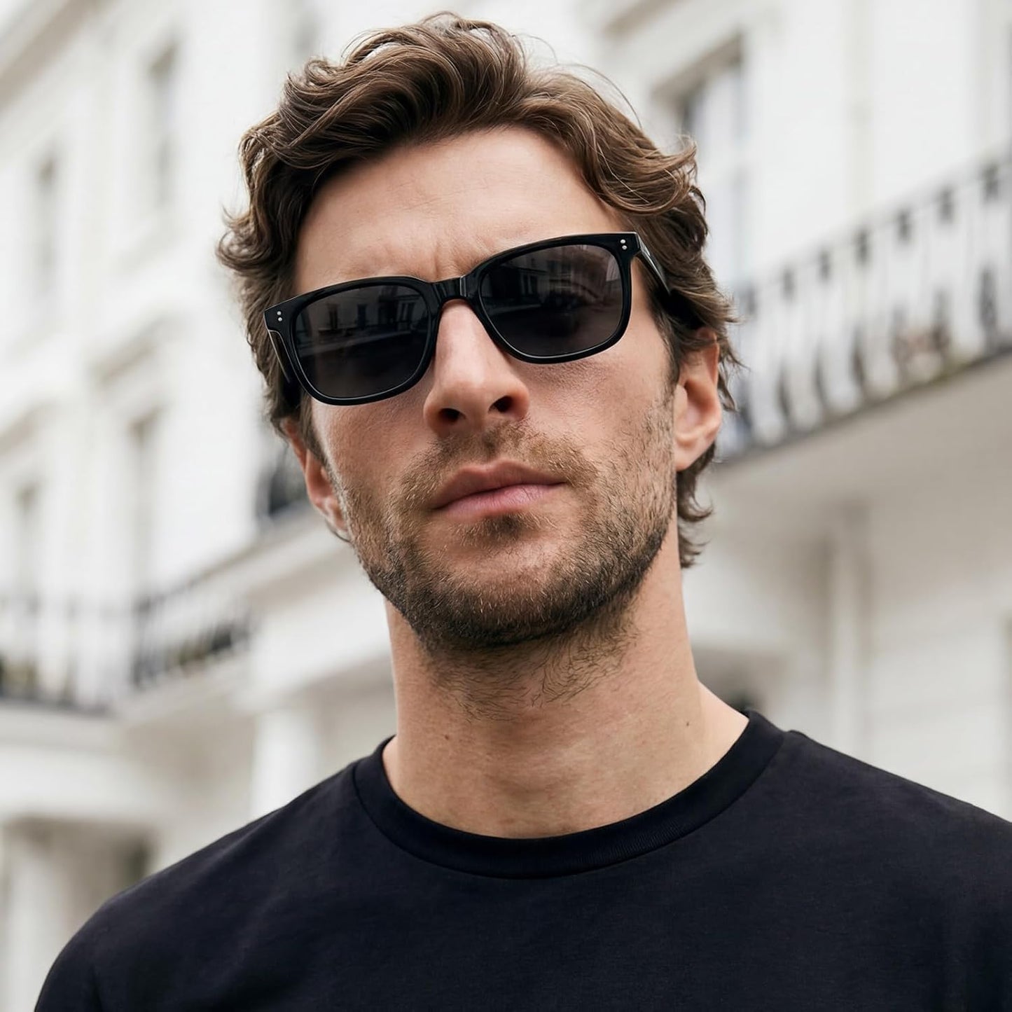 CARFIA Square Polarized Sunglasses for Men