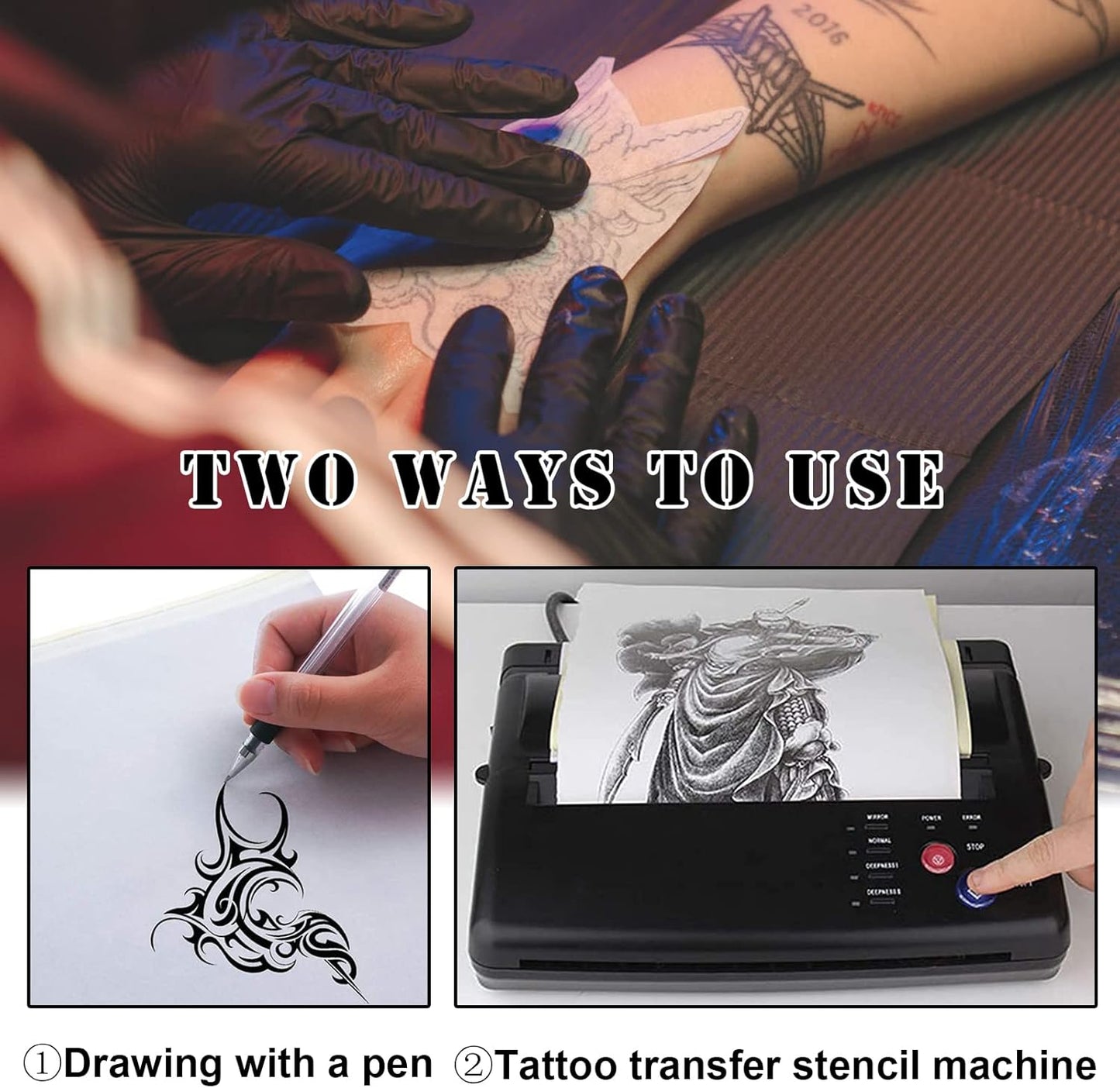 Rayyl Tattoo Übungshaut mit Transferpapier – 20-teiliges Tattoo Übungshaut und Schablonenpapier Set, inklusive 5 Stück Tattoo Übungshaut und 15 Stück Tattoo Transferpapier für Anfänger & erfahrene Künstler Tattoo Zubehör