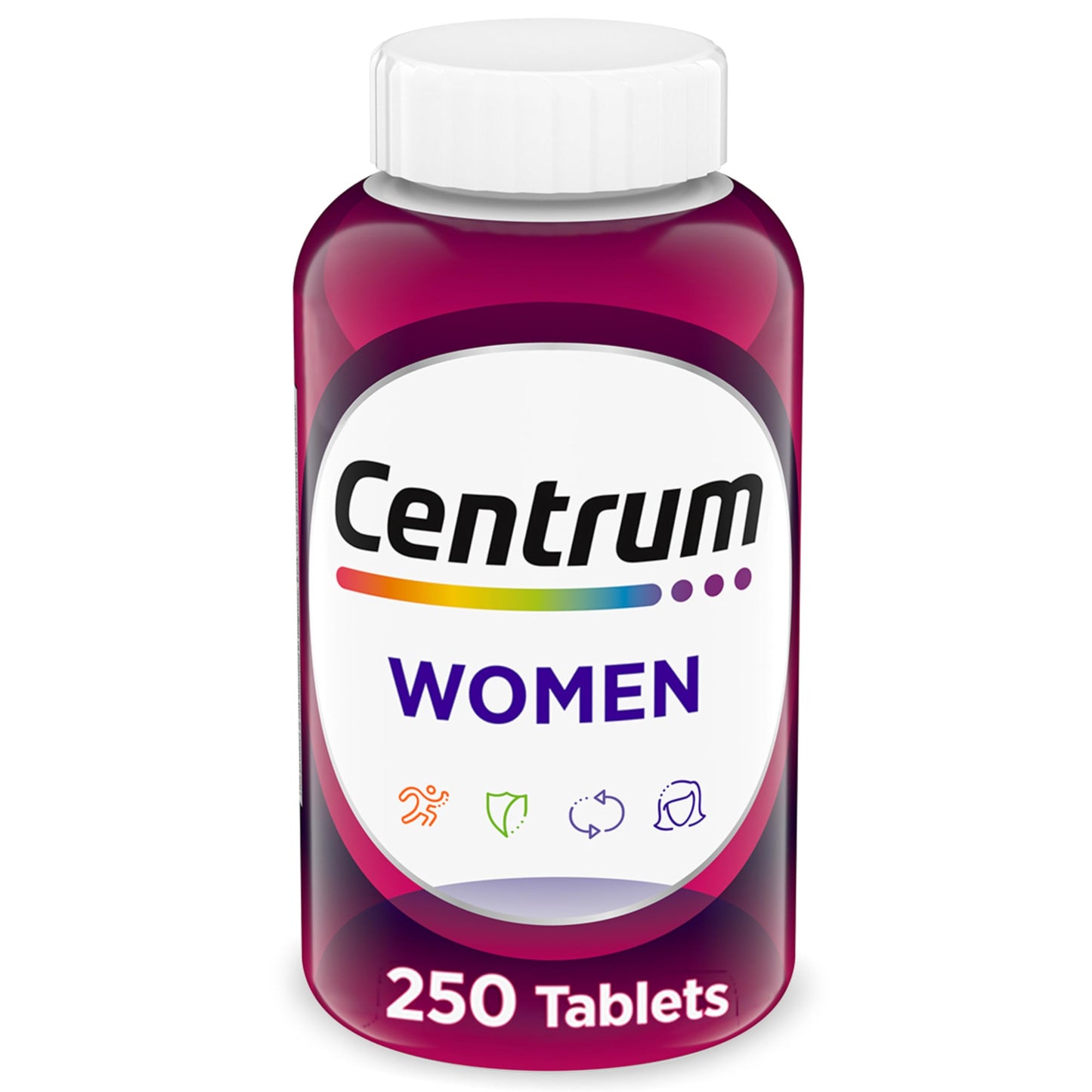 Centrum Multivitamin for Women, Multimineral Supplement with Iron, Vitamin D3, B Vitamins and Antioxidant Vitamins C and E, Gluten Free, Non-GMO Ingredients - 250 Count (Pack of 12)