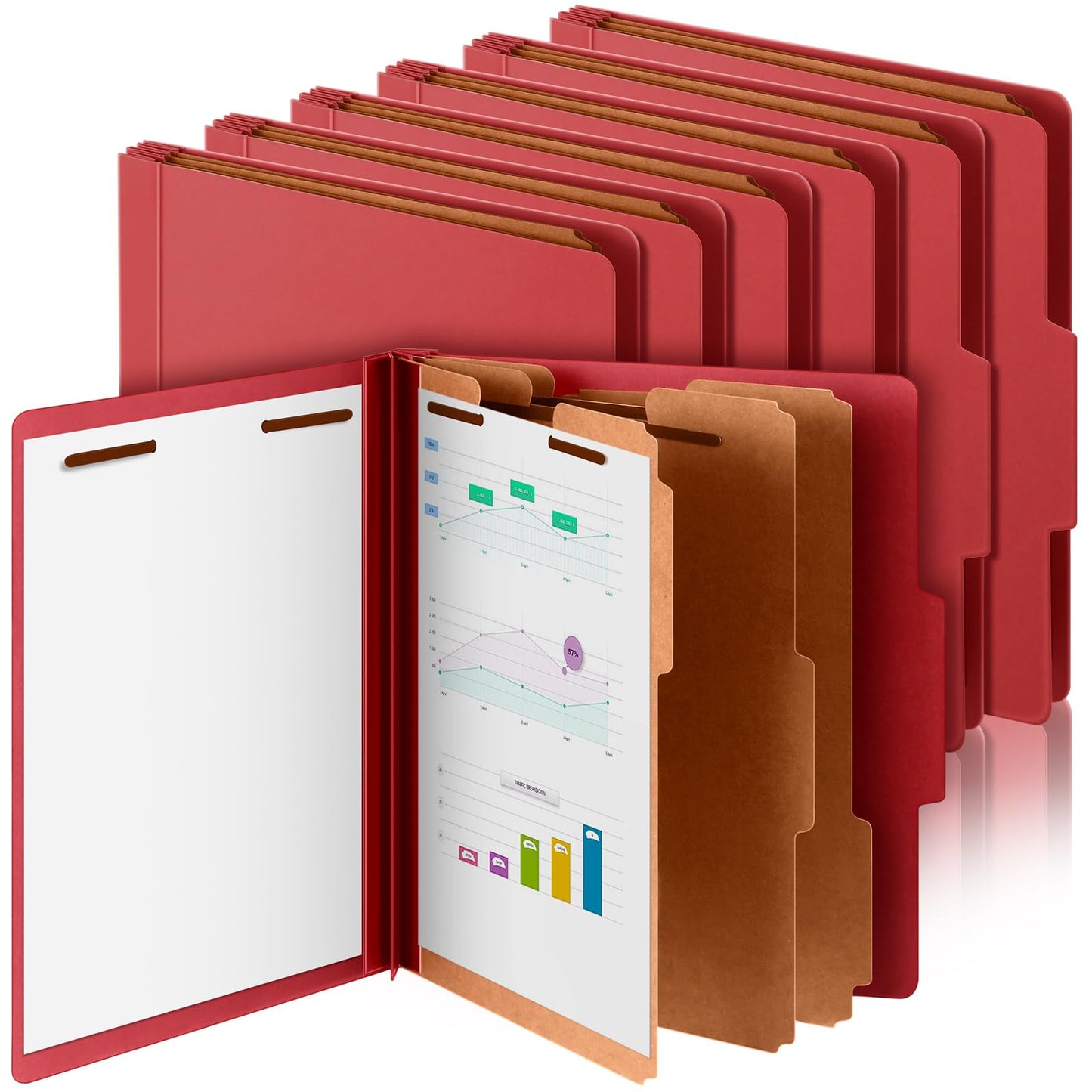 Skyygemm 24 Pcs Classification Folders Letter Size, 3 Divider Pressboard File Folder with Fasteners, Expanding File Organizer Bulk for School Teachers, Office Employee, Coworker, Staff (Yellow)