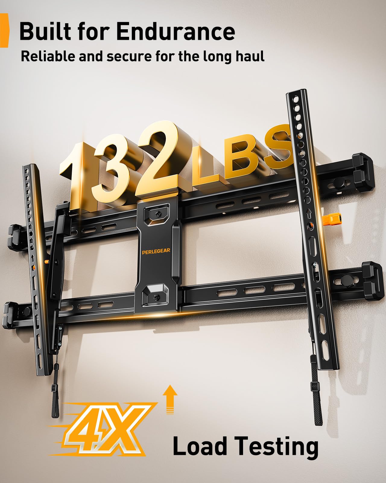 Perlegear Heavy Duty Fixed TV Wall Mount for 42"-115" TVs up to 225 lbs, Low Profile TV Mount Fits 16", 24", 32" Studs, One-Piece Bracket with Magnetic Pull Tabs, Max VESA 800x600mm