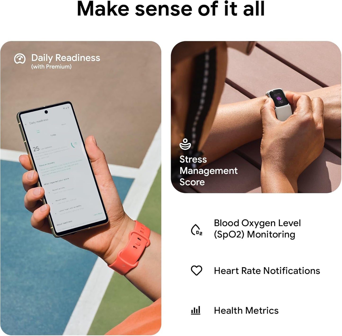 Google Fitbit Charge 6 Advanced Health and Fitness Tracker with Built-in GPS, Stress Management Tools, Sleep Tracking, 24/7 Heart Rate and more -- Black/Blac