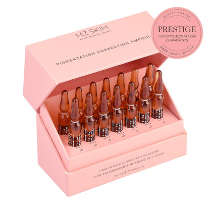 MZ SKIN Pigmentation Correcting Ampoules 0.06 fl oz x 14 | 7-Day Brightening Treatment with Tranexamic Acid & Alpha Arbutin | For Dark Spots & Uneven Skin Tone