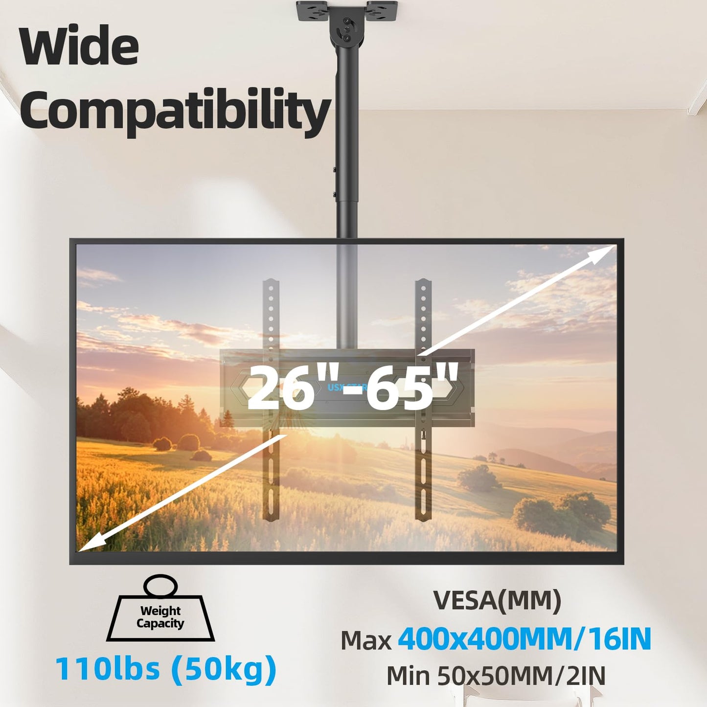 USX STAR Corner TV Wall Mount Long Arm TV Mount Bracket for 37-84 Inch TVs, Full Motion TVs Wall Mounts with 32” Articulating Arms Extension & Tilt & Swivel, Max VESA 600x400mm, Holds up to 100 lbs