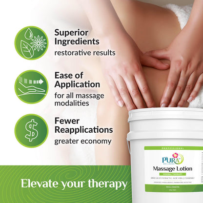 Herbal Therapy 1 Gallon Massage Lotion, Aloe Vera, Professional, Massage Therapy, Deep Tissue, Unscented, Hypoallergenic, Natural Ingredients, Skin Hydrating, Moisturizing, Muscle Relief