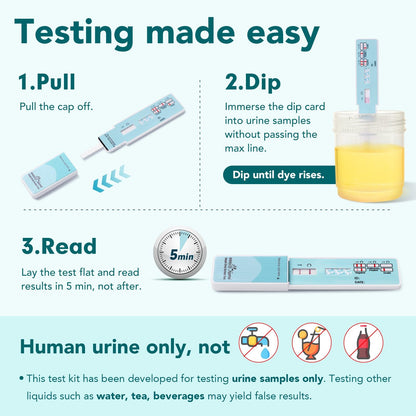 Easy@Home Marihuana Urin-Drogentest-Kit [15er-Pack] - THC-Tests für den Heimgebrauch - Testkits zum Nachweis von Marihuana mit 50 ng/ml Cutoff-Grenzwert #EDTH-114