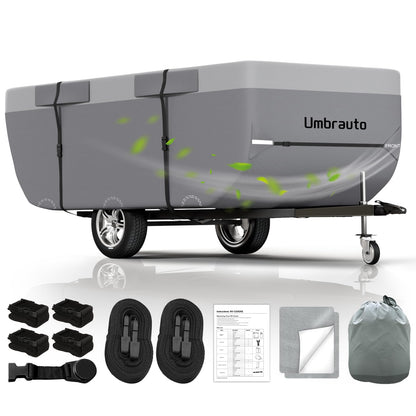 Umbrauto Class C RV Cover Fits 29-32’, Class C Motorhome Camper Cover, Heavy Duty 7 Layers Top Windproof Breathable RV Cover with 3Pcs Extra Straps, Adhesive Repair Patches, 6 Gutter Covers