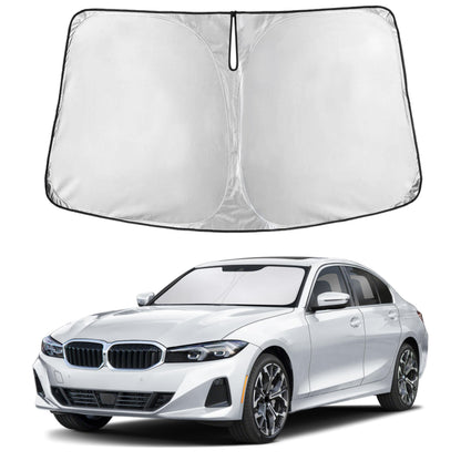 EcoNour Car Windshield Sunshade | Blocks 99% Heat & Keeps Interior Cool | Universal Fits Cars, SUVs, Trucks | Automotive Sun Screen, Visor & Car Accessories for Summer | Medium (64x32 Inches)