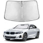 EcoNour Car Windshield Sunshade | Blocks 99% Heat & Keeps Interior Cool | Universal Fits Cars, SUVs, Trucks | Automotive Sun Screen, Visor & Car Accessories for Summer | Medium (64x32 Inches)