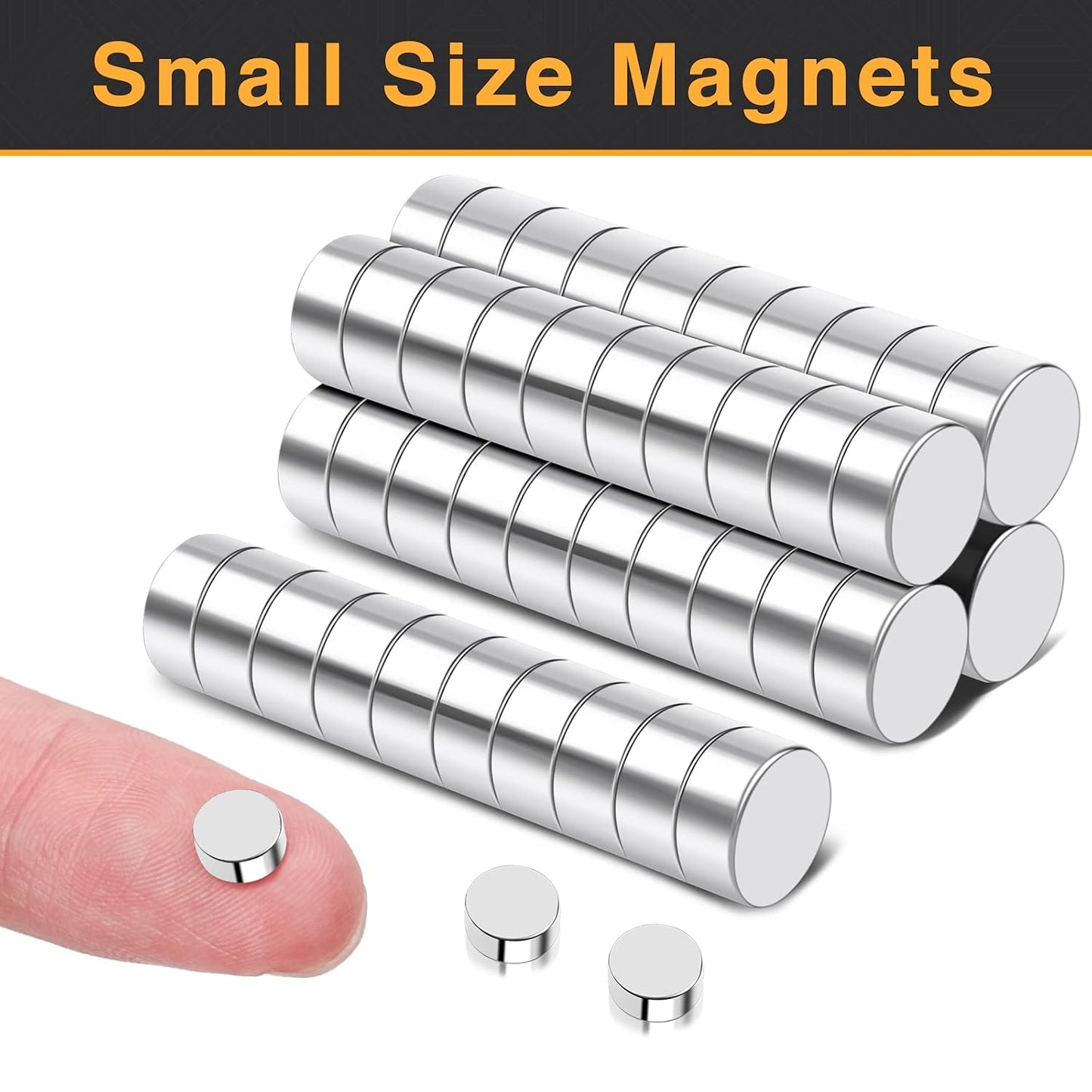 TRYMAG Klein 10x3mm 50 Stück Seltenerdmagnete, 50 Stück Winzige Runde Kühlschrankmagnete für Whiteboard, Kühlschrank, DIY, Küche, Büro